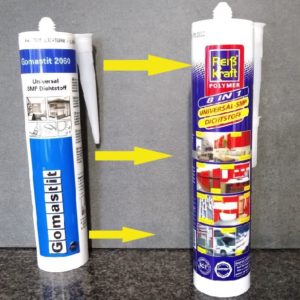 Reiß-Kraft 8 in 1 Universal-SMP Dichtstoff, Signalgrau