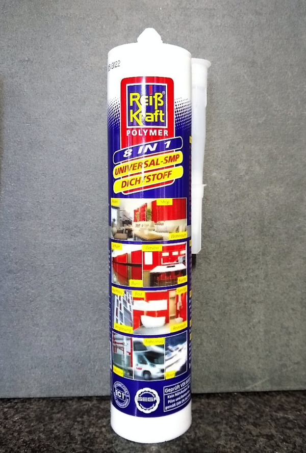 Reiß-Kraft 8 in 1 Universal-SMP Dichtstoff, Signalgrau – Bild 2